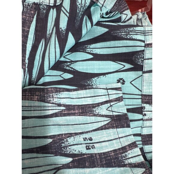 Reyn Spooner Mens Hawaiian Traditional Shirt XL Blue Green Surfboard Print Butto - Picture 9 of 10